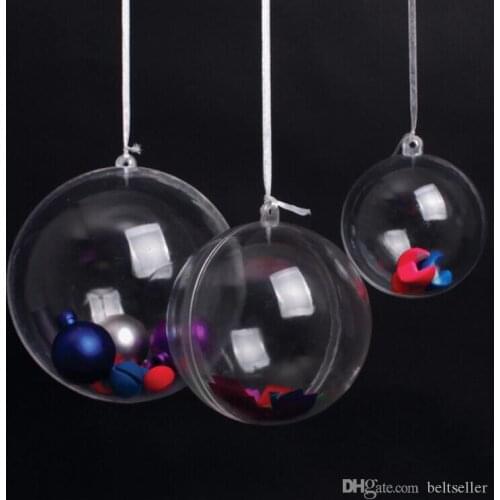 Clear plastic Round Cake Container Chocolate Gift Boxes Souvenirs Xmas Tree Ornament Decorations Gift Hanging Ball Supplies