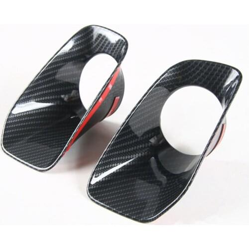 Carbon Fiber Black Car Front Fog Light Lamp Ring Cover Sticker Trim Frame Car-styling ABS For Jeep Renegade 2015 2016