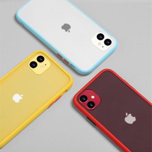 Ultra-thin anti-collision frosted phone case for iPhone 11 Pro XR X XS Max 12 6S 6 8 7 Plus frosted soft edge phone case