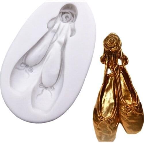 Wholesale 10 pcs/lot Ballet Shoes Silicone Mold Sugarcraft Chocolate Cupcake Baking Mold Fondant Cake Decorating Tools