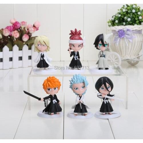 6pcs/set 7cm Anime Bleach Ichigo Ulquiorra cifer Renji Ichimaru Gin Toushirou PVC Action Figures Toys Dolls