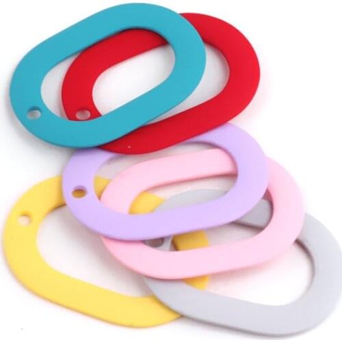 6pcs Fashion Charm Korea Spray Matte Matte Color Geometric Rectangular Round Pendant Dangle Drop Earrings Jewelry Accessories