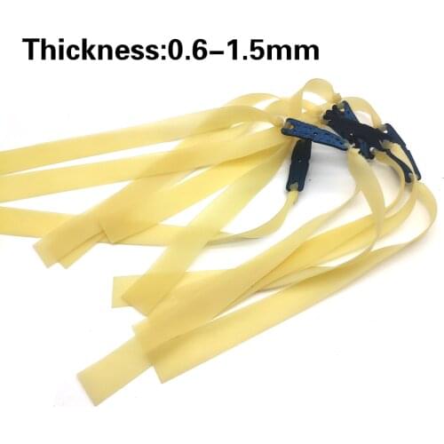 6pcs Flat Rubber Band 0.6-1.4 mm Slingshot Hunting Powerful High Elasticity Outdoor Catapult Shooting Accessories