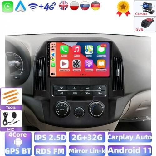 Android 2G+32G System Car IPS Touch Screen Stereo For Hyundai I30 2006 2007 2008 2009 2010 2011 Player Stereo DVR Camera Wifi BT