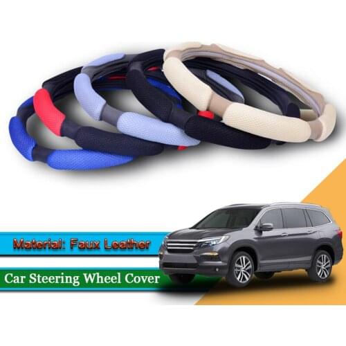 Car Styling Leather Car Steering Wheel Cover Car Steering-wheel Hubs Interior Automobiles Accessories For Honda Pilot 2011-2020
