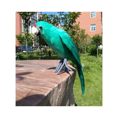 Large 45cm green feathers parrot model bird stage prop,garden decoration birthday gift w2020