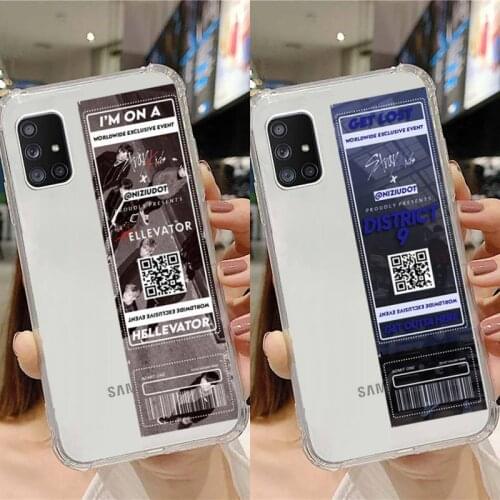 Stray Kids Air tickets Design Phone Case Transparent For Samsung Note A 7 8 9 10 20 50 51 71 90 20 11 81 e LITE Ultra PRO