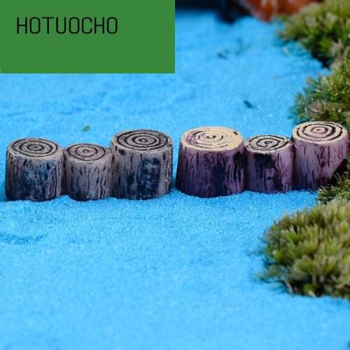 Wood Pile Pier Bridge Bryophyte Micro Landscape Ornamental Resin Ornaments Decorative Materials Figurine Garden Miniatures