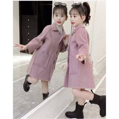 Spring Autumn Girls Wool Jackets For Girls 2019 Hot Sale Casual Outerwear Girls Clothing Children Teenagers Girl Outwear Coats