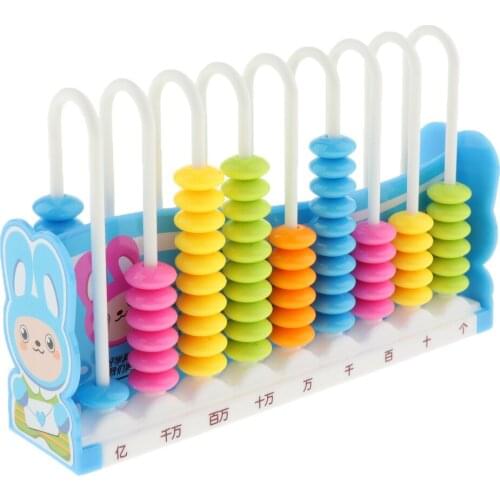 Kids Math Montessori Math Counting Abacus Toy Counting Beads Learning Toy - Plastic Add & Subtract Abacus with 90 Colorful Beads