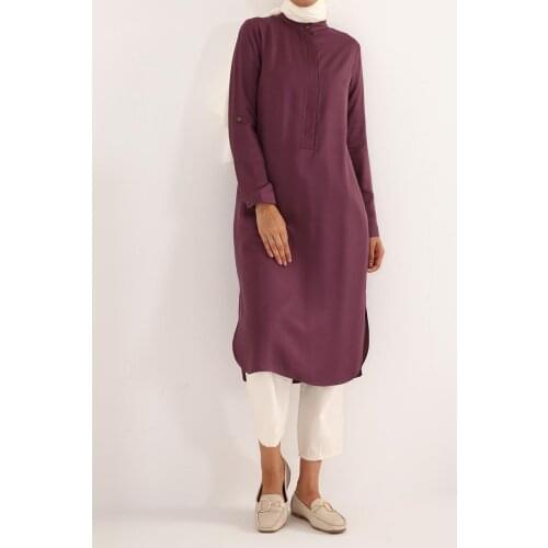 Mandarin Collar Long Tunic