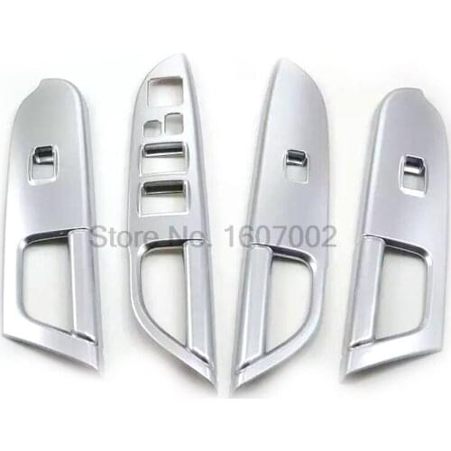 For Peugeot 4008 2014 LHD 4pcs Chrome Car Interior Door Armrest Trim Window Lifter Button Switch Auto Accessories