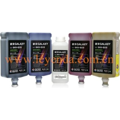 Galaxy DX-5 eco solvent CMYKF 5 Bottle /set included Flush for Galaxy ,MIMAKI , ROLAND