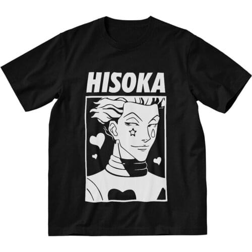 Male Anime Manga Hunter X Hunter T-Shirt Streetwear Hisoka Morow Tshirt Short Sleeve Cool T Shirt Homme Cotton Tee Top Gift Idea