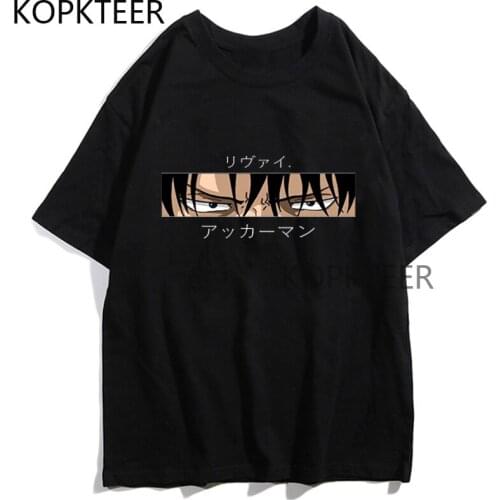 Anime Attack on Titan Eye Print T-shirt Dark Japanese Cartoon Ackerman Streetwear Casual Punk Men Women Harajuku Ulzzang T-shirt