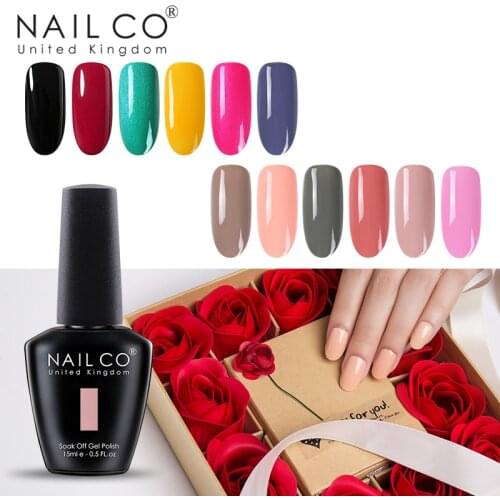 NAILCO 20pcs Gel Polish Set All For Manicure Semi Permanent Vernis UV LED Gel Varnish Soak Off Nail Art Top Coat Gel Nail Polish