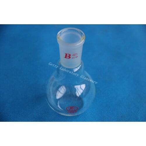 Flat bottom flask, single neck,100 ml, joint 24/40, heavy wall (Borosilicate glass 3.3)