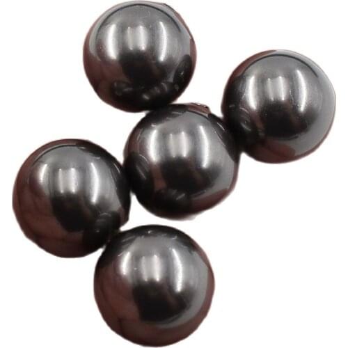 APDGG 16MM 5 Pcs Natural Black Sea Shell Pearl Half Hole Round Beads For Pendant Earrings DIY Jewelry Findings