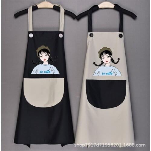 Kitchen Polyester Apron Cute Braid Girl Overalls Home Cooking Baking Coffee Shop Cleaning Apron Kitchen Accessory