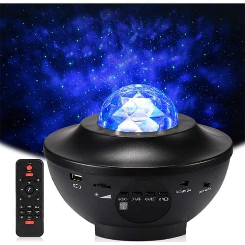 Laser Star Projector Light Night Light 2-in-1 Twilight Star Ocean Wave Projection Bluetooth Speaker Voice Control Multifunction