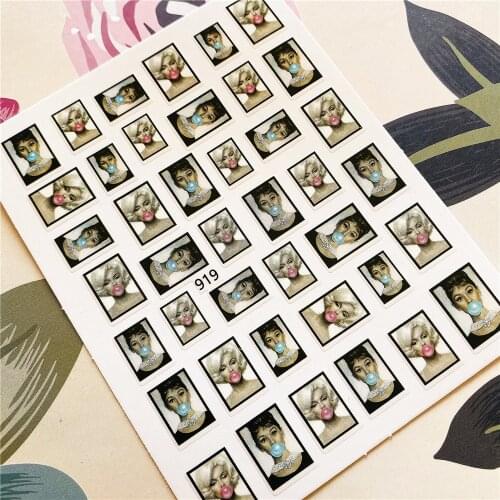 919-924--6P Pretty sexy woman 3D Back glue Nail decal Nail sticker Nail decoration Nail art Nail ornament