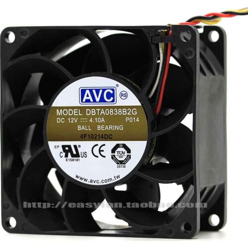 NEW AVC DBTA0838B2G 12V 4.1A 8038 8cm cooling fan