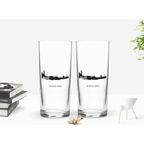 Personalized Colorful Printed Sivas Design Tourist Dual Arrack Cup Seti-2