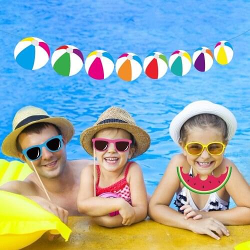 Swimming Pool Theme Birthday Party Favors Decoration Kids Happy Birthday Wall Hanging Banner Baby Shower Party Supplies
