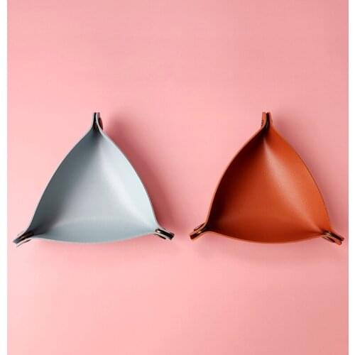 PU Leather Storage Tray Convenience Desktop Storage Dresser Top Nightstand Organizer For Home Office WXV Sale