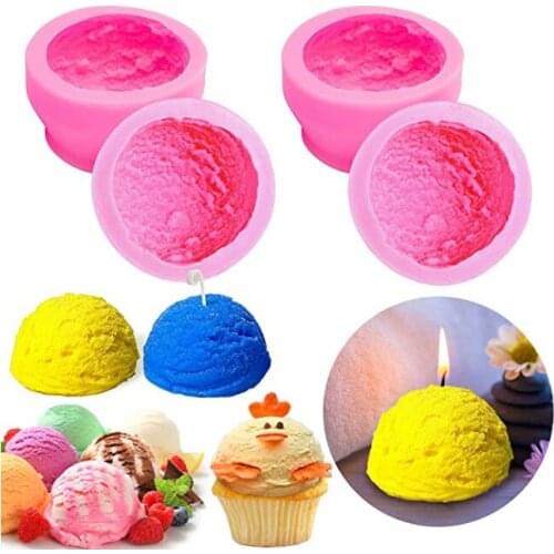 Ice Cream Ball Candle Silicone Mold for DIY Handmade Aromatherapy Candle Ornaments Handicrafts Soap Mold Hand Gift Making