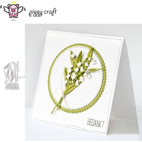 Piggy Craft metal cutting dies cut die mold Lilies of the valley Scrapbook paper craft knife mould blade punch stencils dies