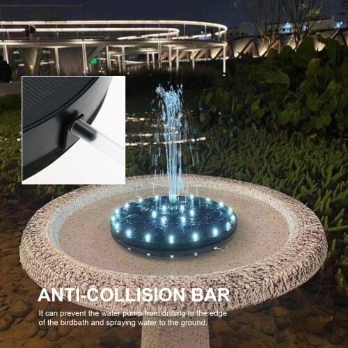 7 Nozzles Mini Solar Power Water Fountain For Bird Bath Fountain LED Pump with Solar Panel Kit Water Floating Garden Decors