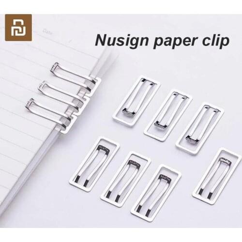 Youpin Nusign Paper Clips 10 pcs/box Metal Ticket Holder Mini Multi-Function Clips Bookmarks For Student Office Gadget