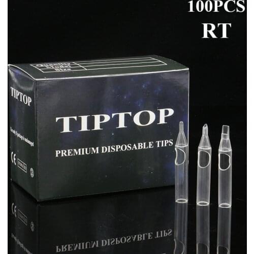 100pcs Assorted Disposable 3/5/7/9/11/14/18R Round Size Tattoo Tips for RL tattoo Needles Clear Plastic Sterilize Tip