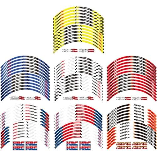 12 X Thick Edge Outer Rim Sticker Stripe Wheel Decals FIT all HONDA REPSOL HRC CBR250RR CBR400RR CBR600RR CBR1000RR