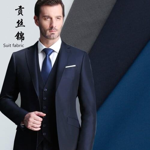 148cmx50cm High quality good draping Polyester cotton blend twill cloth yarn dye Pure color garment fabric for trousers and Suit