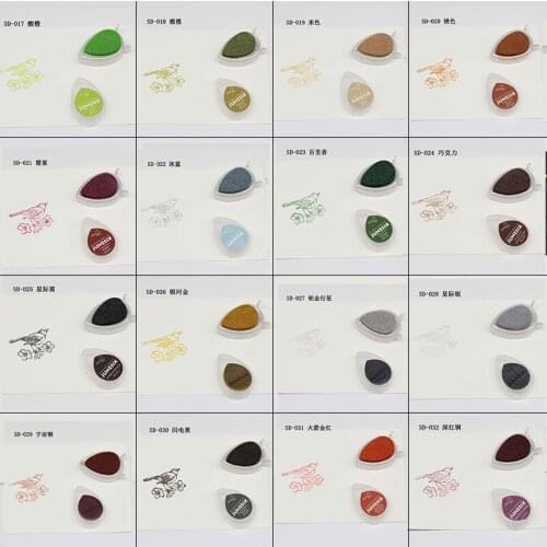 16pcs/lot Water Drops Glitter Pigment Stamping Craft Ink Pad Inks For DIY scrapbooking Photo Album Decoration