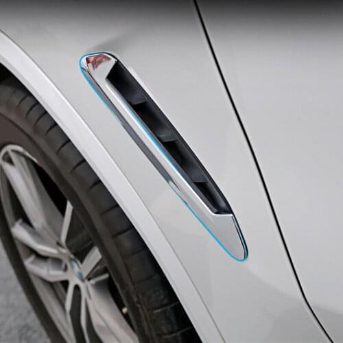 2PCS/Set Car Side Wing Air Vent Outlet Blade Fender Cover Trim Moldings Car Styling For BMW X3 2018 Auto Accessories