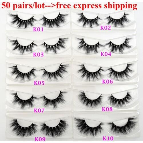 50pairs/lot Wholesale Visforee Mink Eyelashes Crisscross Thick False Eyelashes Makeup Cruelty Free Dramatic 3D Mink Lashes