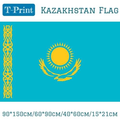 90*150cm、60*90cm/40*60cm/15*21cm Kazakhstan National Flag Polyester Banner For Festivals World Cup Sports meeting flag