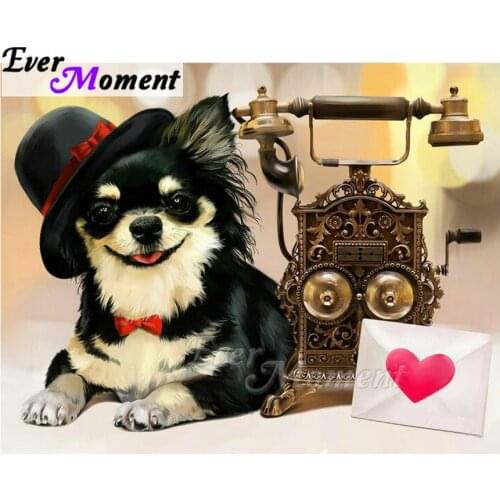 Ever Moment Diamond Painting Dog Telephone Heart Envelope Picture Of Rhinestone 5D DIY Mosaic Diamond Embroidery ASF1770