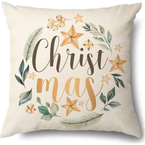 Artinlive Waist Cushion Cover Christmas 45*45 Sofa Linen Throw Pillowcase Office Home Decor Pillow Case housse de coussin
