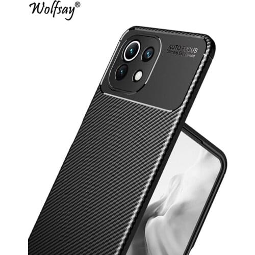 For Xiaomi 11 Lite 5G NE Case Bumper Silicon Carbon Fiber Back Cover For Xiaomi 11 Lite 5G NE Case For Xiaomi 11 Lite 5G NE 6.55