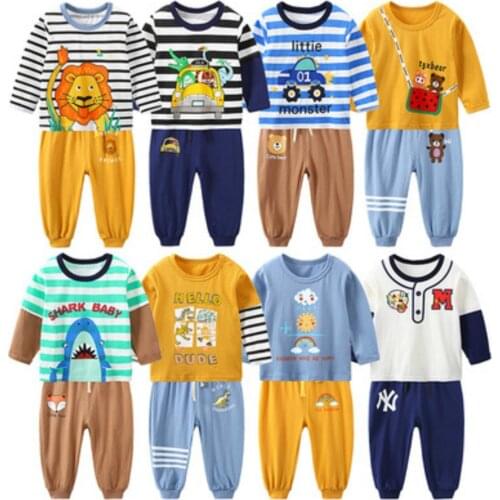 Kids Outerwear Children Sleepwear Baby Pajamas Sets Boys Girls Cartoon Pyjamas Cotton Tracksuit Casual Clothes Toddler Autumn