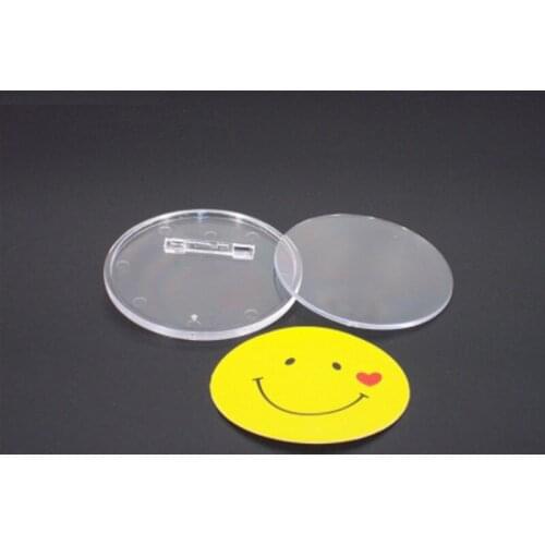 DIY personalized 65mm 45mm Acrylic transparent badge DIY button badge pictures can be exchanged BUTTON BADGES 100pcs