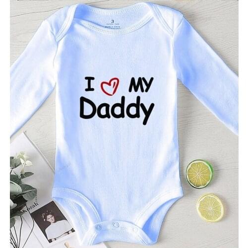 Printing Love Daddy Jumpsuit Kids Autumn Winter Clothes for Toddler Girls Infant Outfits Baby Girl Bodysuits new born Clothes