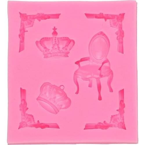 Crown Chair Frame Shape Cake Decoration Mold Aromatherapy Gypsum Liquid Silicone Mold 15-1073