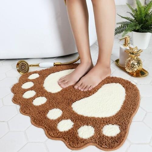 Footprint bathroom mats, non-slip rugs, toilet toilet bath mats, microfiber mini mat printed rugs for home use