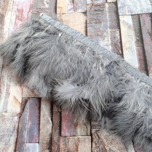 Hot Selling 10Yards Beautiful Deep Gray natural Turkey fluff feathers ribbon 13-17 cm For Dress/Clothes Accessory Decoration