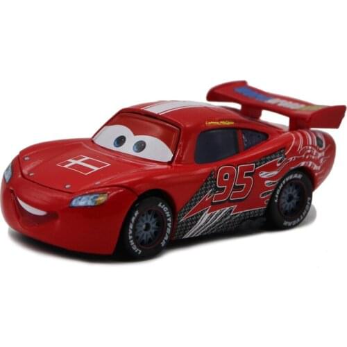 Disney Pixar Cars 2 3 No.95 Lightning Mcqueen Denmark Pattern Metal Diecast alloy Toy Car model for children 1:55 Brand toys new